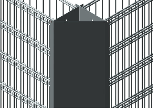 Solido Ecke aus Metall für Doppelstabmatten-Zaunanlage, Verbindungselement – MY-Zaunsysteme