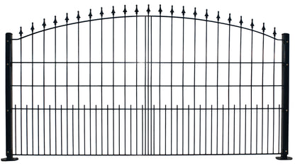 Spitze Bogen Tor aus Metall als Zaunanlage, dekoratives Gittermuster – MY-Zaunsysteme