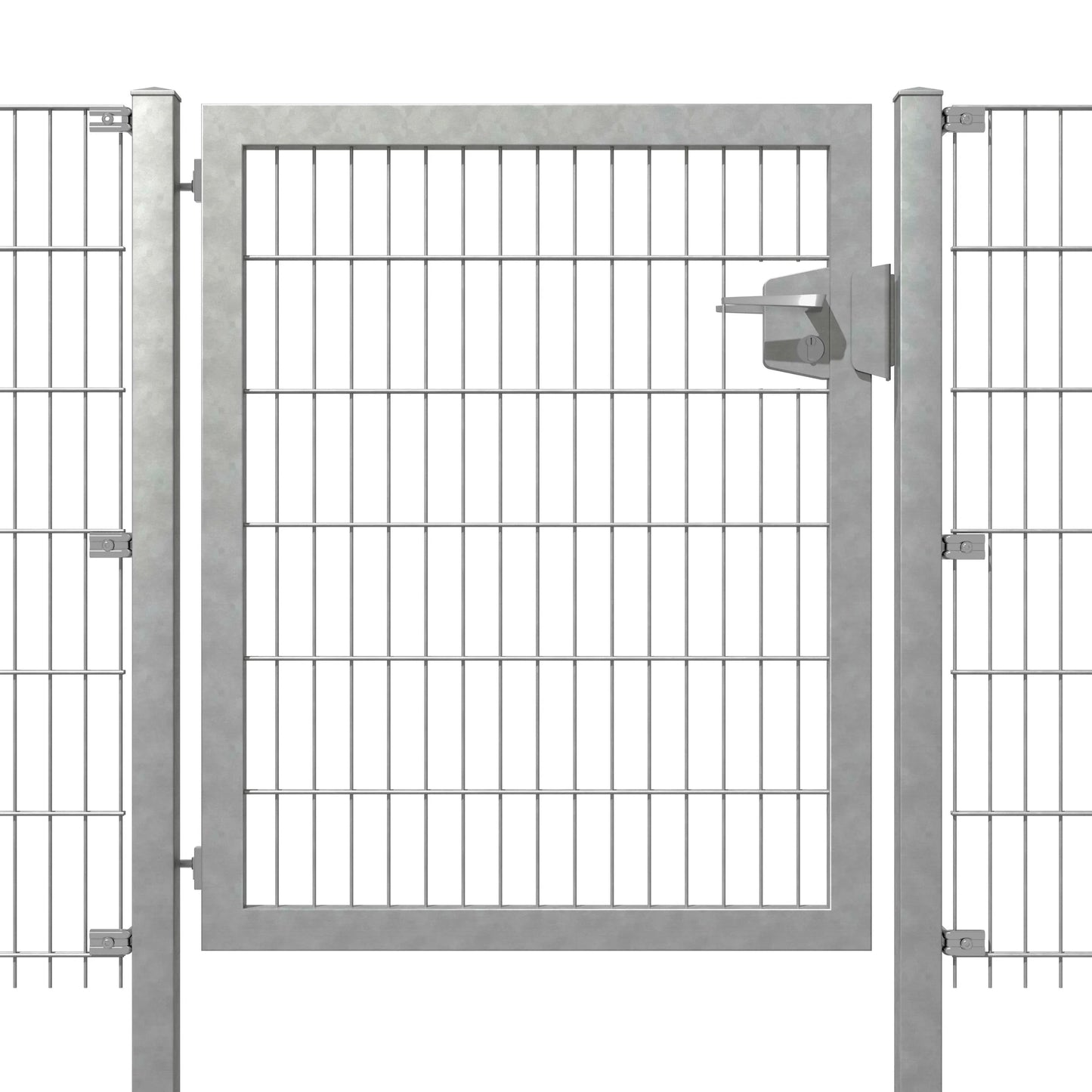 System-Drehflügeltor, verzinkt, als stabile Zaunanlage aus Metall – MY-Zaunsysteme