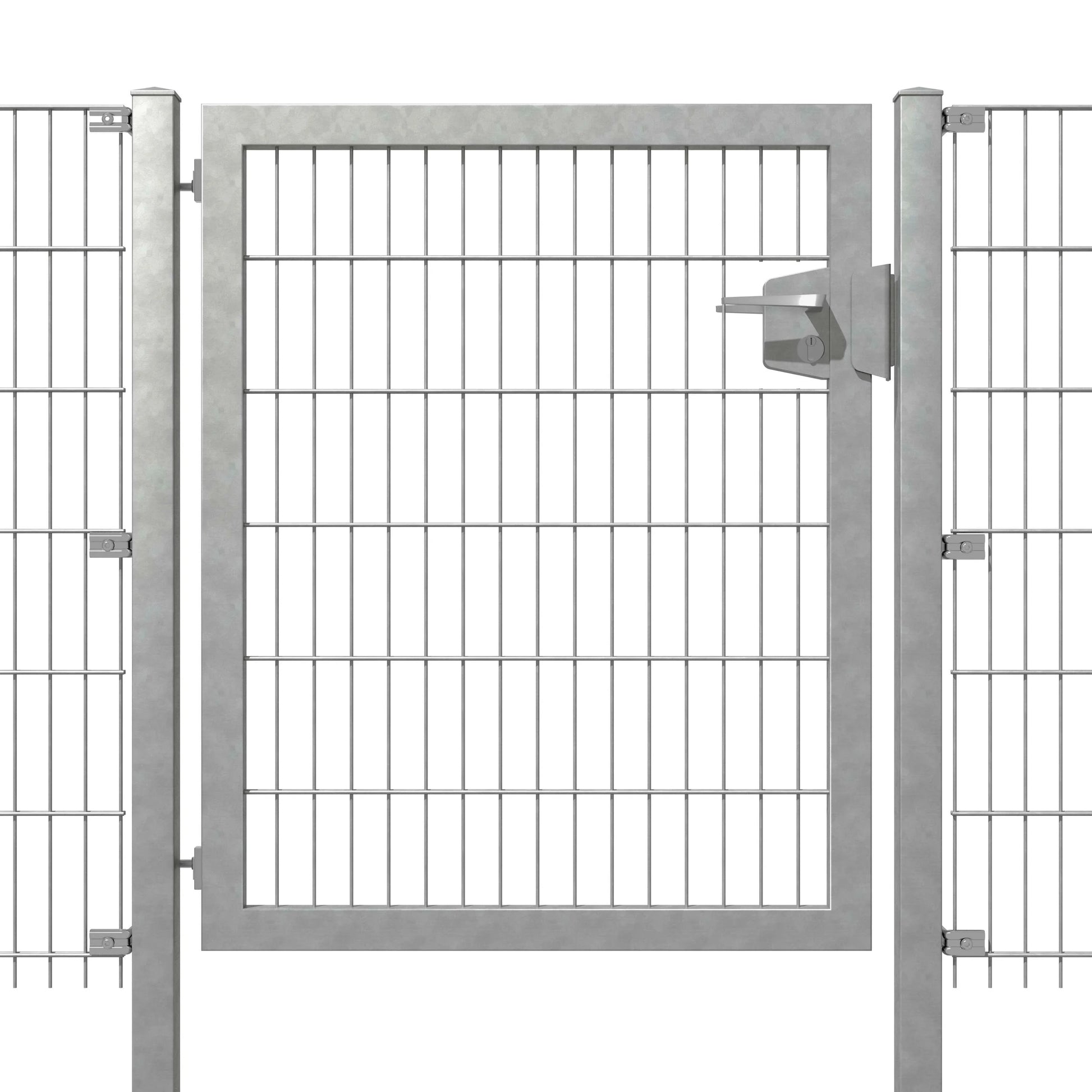 System-Drehflügeltor, verzinkt, als stabile Zaunanlage aus Metall – MY-Zaunsysteme