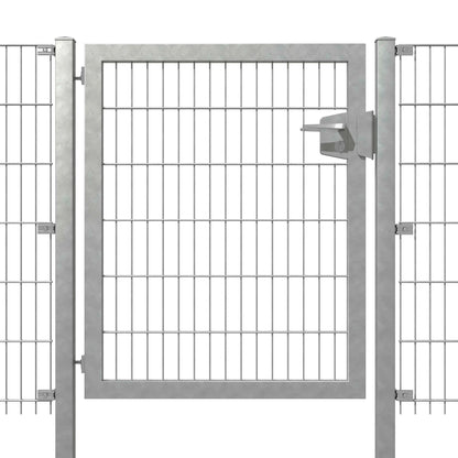 System-Drehflügeltor, verzinkt, als stabile Zaunanlage aus Metall – MY-Zaunsysteme