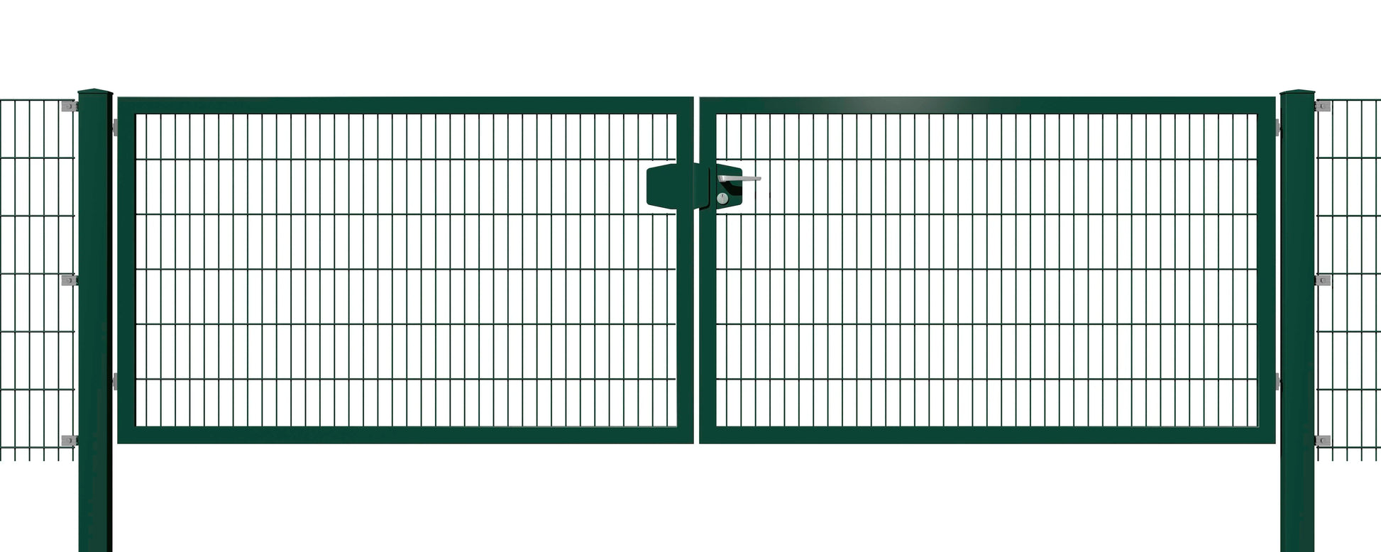 System-Drehflügeltor, grün, Metall, für Zaunanlage – MY-Zaunsysteme
