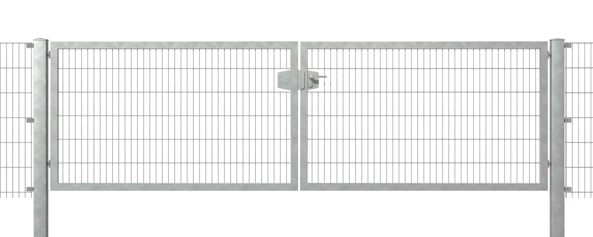 System-Drehflügeltor 2-flügelig aus Zink, stabil für Zaunanlage – MY-Zaunsysteme