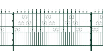 VENUS Zaunanlage aus grünem Metall mit dekorativen Ornamenten für Grundstückssicherung – MY-Zaunsysteme