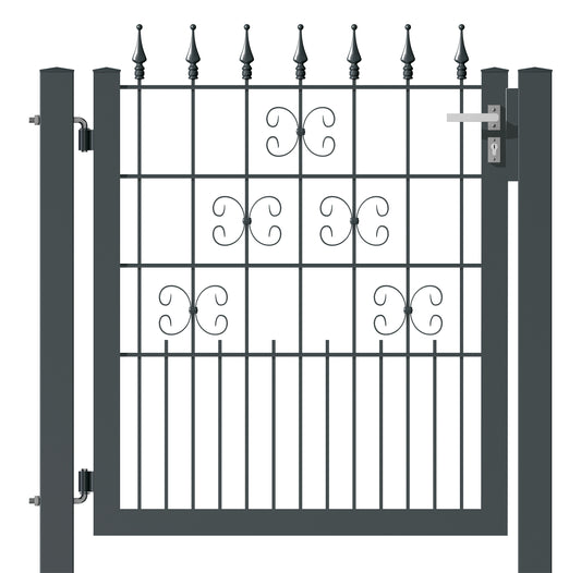 VENUS Tor aus Metall mit Zierelementen für Zaunanlage, einflügelig – MY-Zaunsysteme
