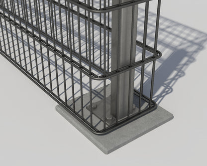 Zaungabione Pfosten aus Metall für Zaunanlagen, Detailansicht – MY-Zaunsysteme