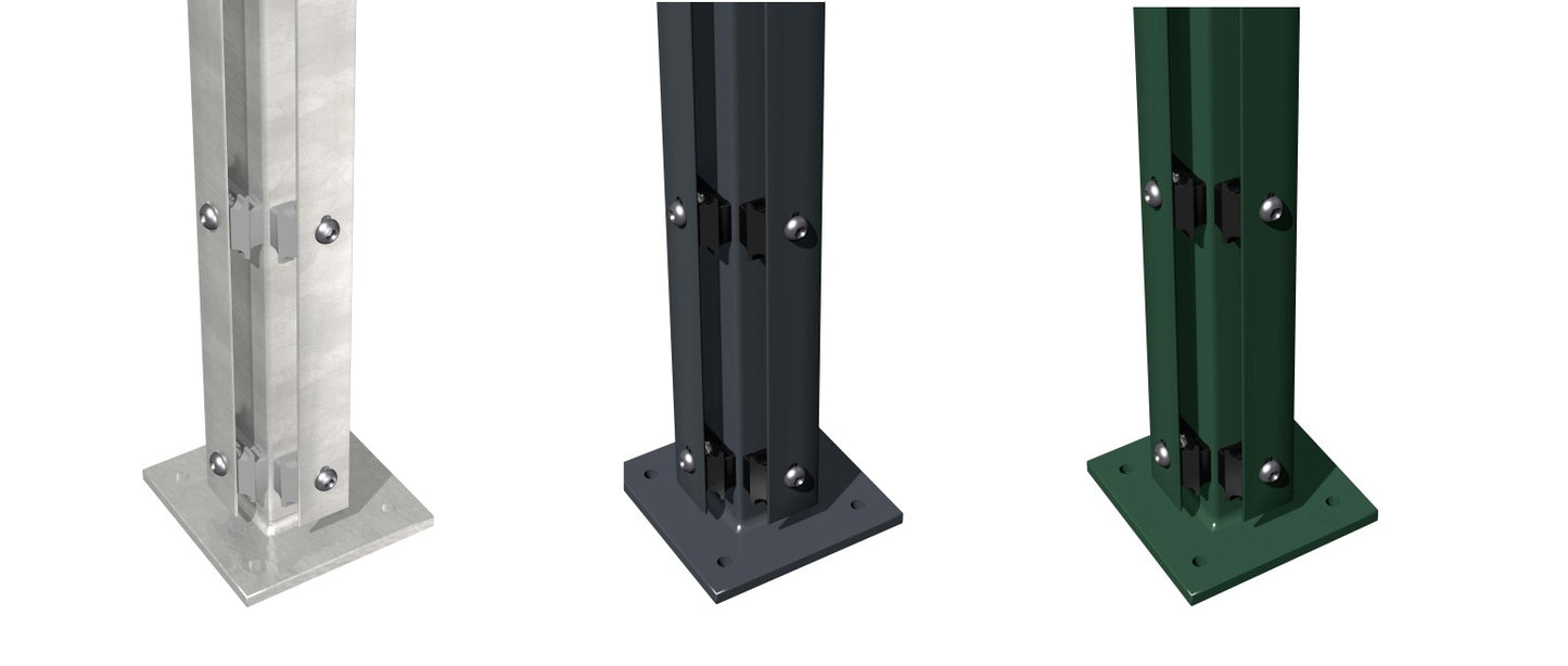Pfosten für Doppelstabmattenzaun, Metall, für Zaunanlage in verschiedenen Farben – MY-Zaunsysteme