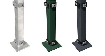 Zaunpfosten RAL 6005, RAL 7016, feuerverzinkt für Zaunanlage aus Stahl – MY-Zaunsysteme